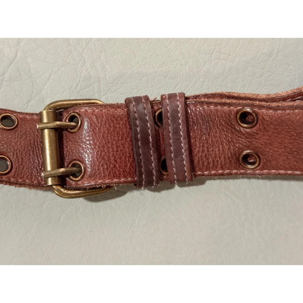 Free People Leather Crossbody Bag Womens Small Brown Utility Multi Pocket Boho